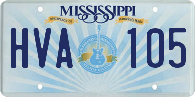 MS license plate HVA105