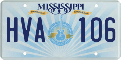 MS license plate HVA106