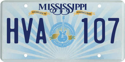MS license plate HVA107
