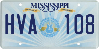 MS license plate HVA108