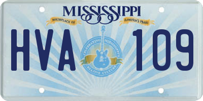 MS license plate HVA109