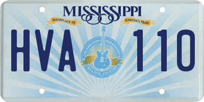 MS license plate HVA110