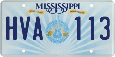 MS license plate HVA113