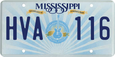 MS license plate HVA116