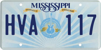 MS license plate HVA117