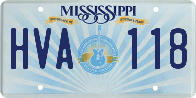 MS license plate HVA118