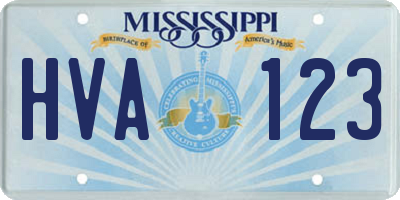 MS license plate HVA123