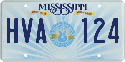 MS license plate HVA124