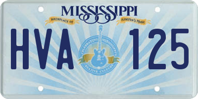 MS license plate HVA125