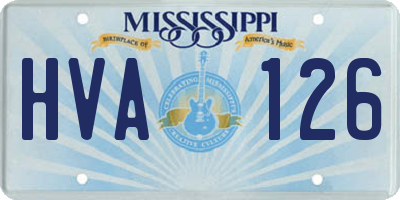 MS license plate HVA126