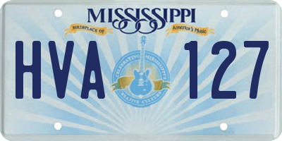 MS license plate HVA127