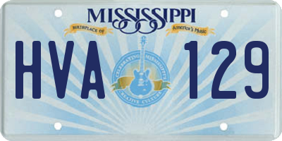 MS license plate HVA129