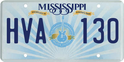 MS license plate HVA130