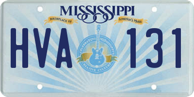 MS license plate HVA131