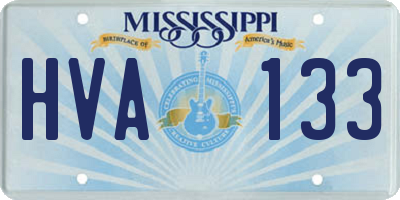 MS license plate HVA133
