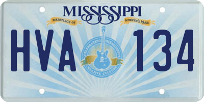 MS license plate HVA134