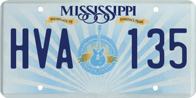 MS license plate HVA135