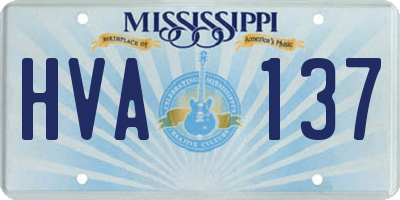 MS license plate HVA137