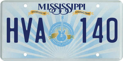 MS license plate HVA140