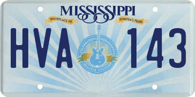 MS license plate HVA143