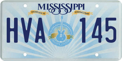 MS license plate HVA145