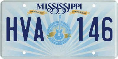 MS license plate HVA146