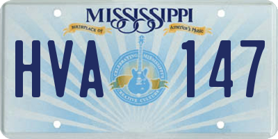 MS license plate HVA147