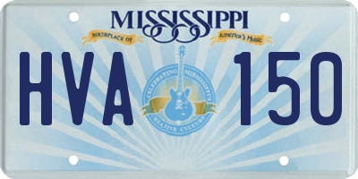 MS license plate HVA150