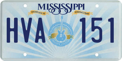 MS license plate HVA151