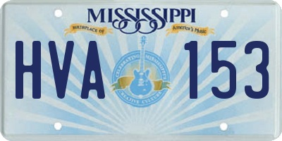 MS license plate HVA153