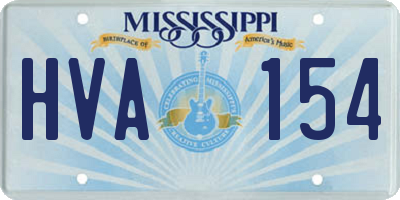 MS license plate HVA154