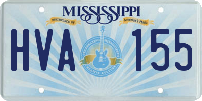 MS license plate HVA155