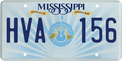 MS license plate HVA156