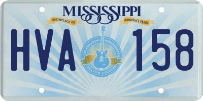 MS license plate HVA158