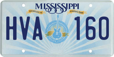 MS license plate HVA160