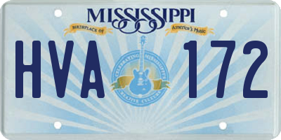MS license plate HVA172