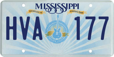 MS license plate HVA177