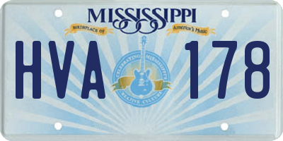 MS license plate HVA178