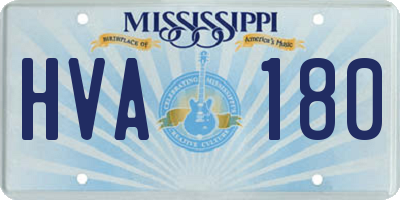 MS license plate HVA180