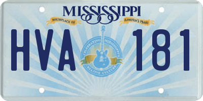 MS license plate HVA181