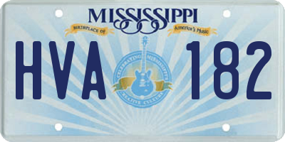 MS license plate HVA182