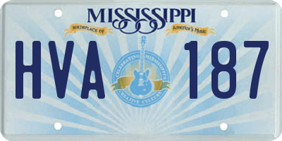 MS license plate HVA187