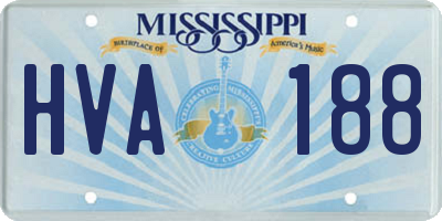 MS license plate HVA188