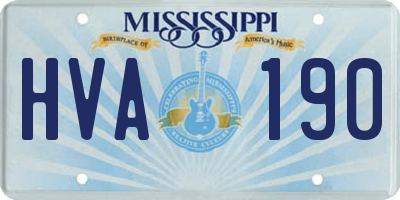 MS license plate HVA190