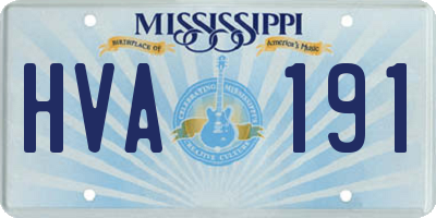 MS license plate HVA191