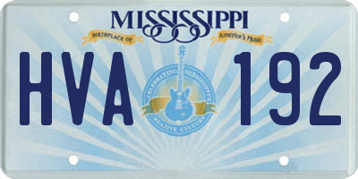 MS license plate HVA192