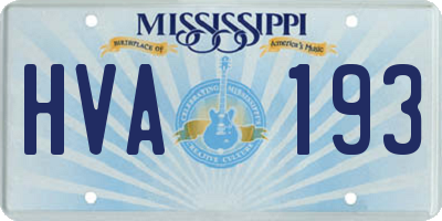 MS license plate HVA193