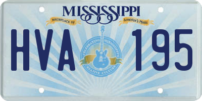 MS license plate HVA195