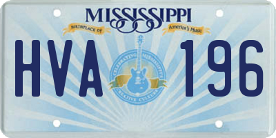MS license plate HVA196