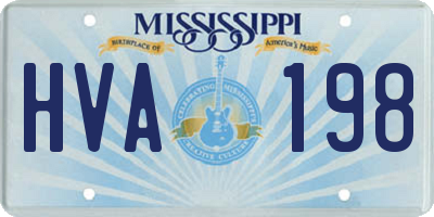 MS license plate HVA198